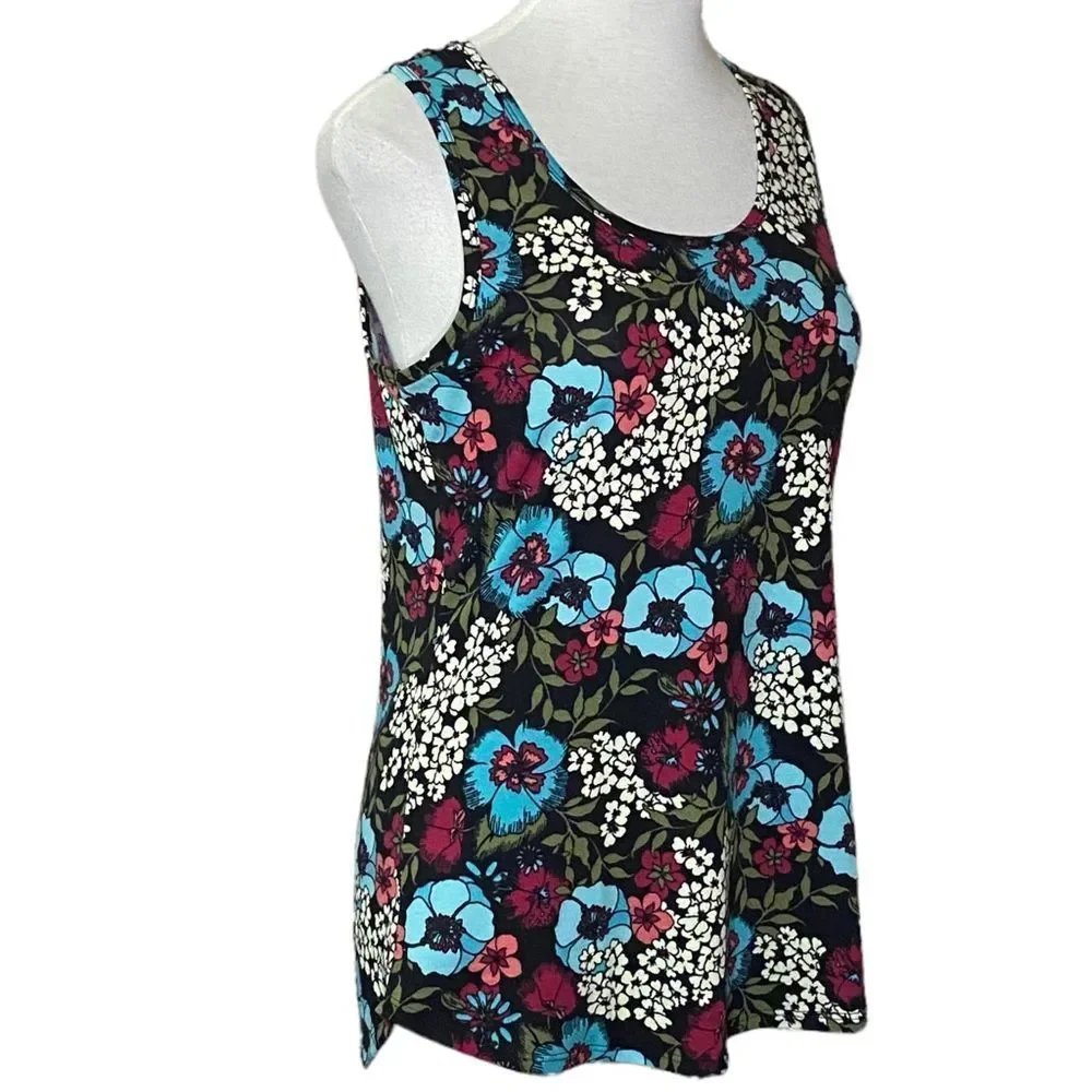LuLaRoe Classic Tank Top Shirt Sleeveless Floral Size Large NEW - Picture 2 of 6